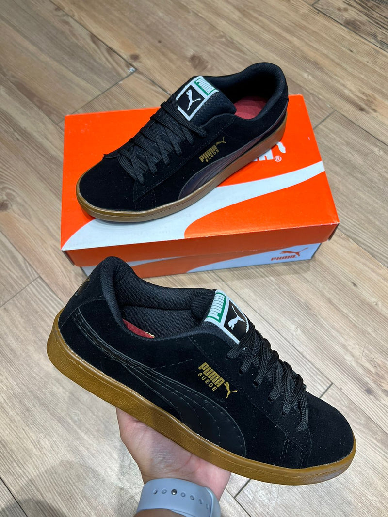 Puma Suede V-2 / Preto Solado Caramelo