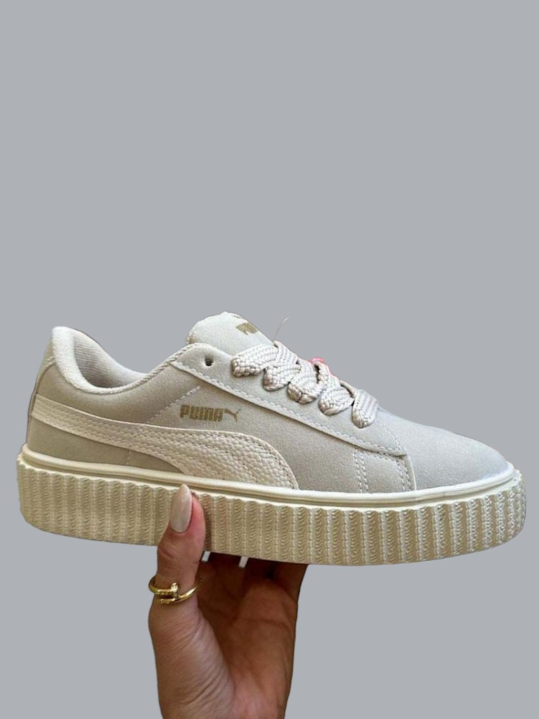 Tênis Puma Suede Plataforma - Branco Acizentado