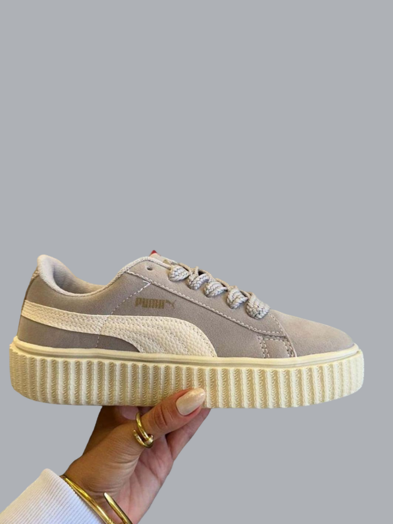 Tênis Puma Suede Plataforma - Cinza Nude