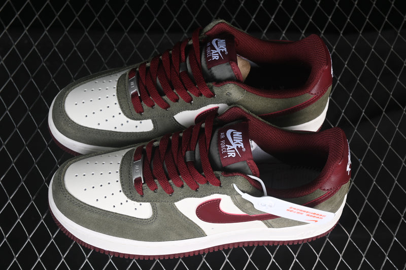 Nike Air Force 1 Low '07 LV8 "Cargo Khaki Pale Ivory Dark Team Red"