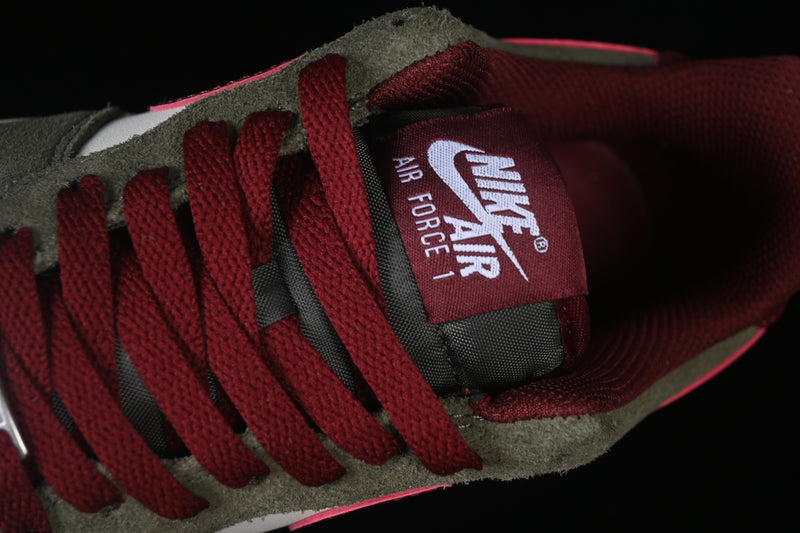 Nike Air Force 1 Low '07 LV8 "Cargo Khaki Pale Ivory Dark Team Red"