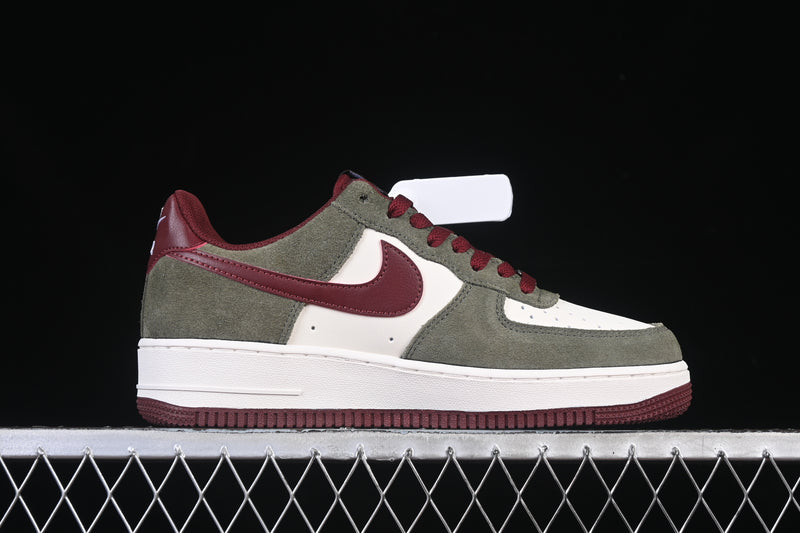 Nike Air Force 1 Low '07 LV8 "Cargo Khaki Pale Ivory Dark Team Red"
