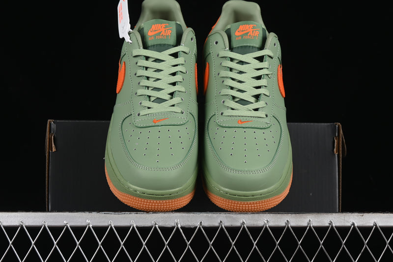 Nike Air Force 1 '07 Premium Low "Oil Green Safety Orange"