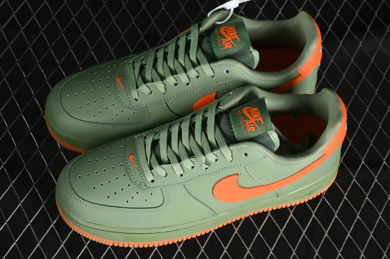 Nike Air Force 1 '07 Premium Low "Oil Green Safety Orange"