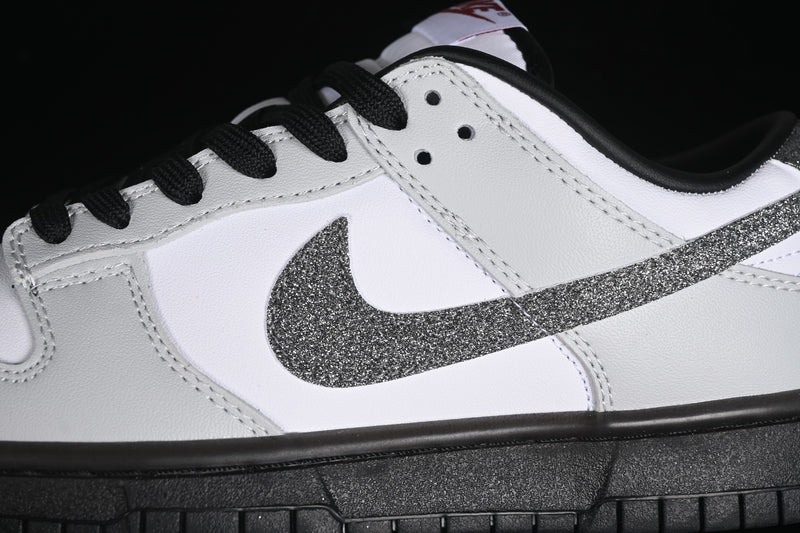 Nike Dunk Low “Glitter Swoosh White / Light Smoke Grey”