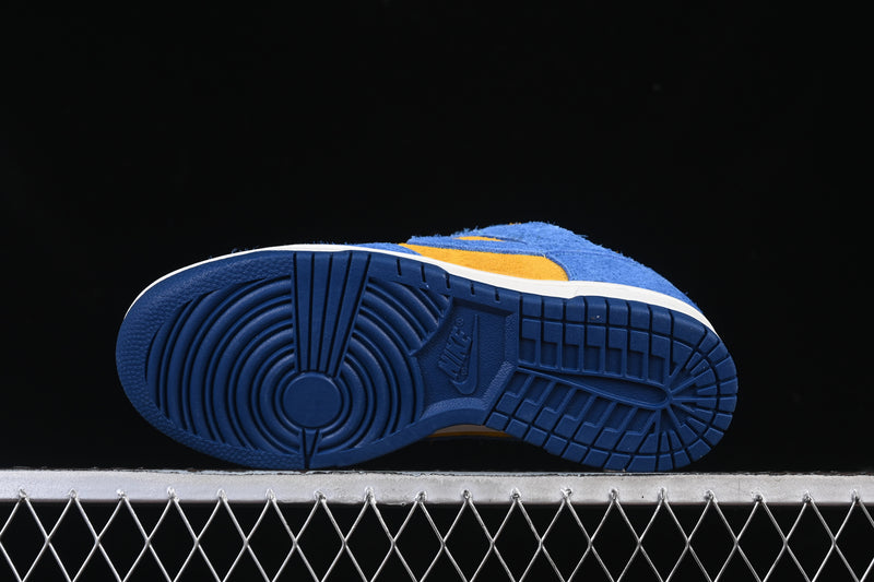 Nike Dunk Low “Panda-Monium Court Blue Yellow Ochre Suede”