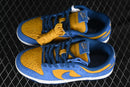 Nike Dunk Low “Panda-Monium Court Blue Yellow Ochre Suede”