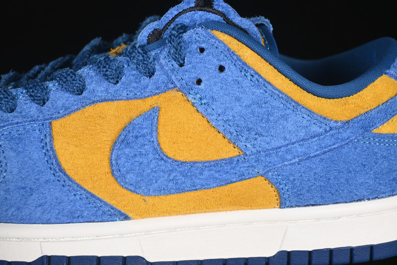 Nike Dunk Low “Panda-Monium Court Blue Yellow Ochre Suede”