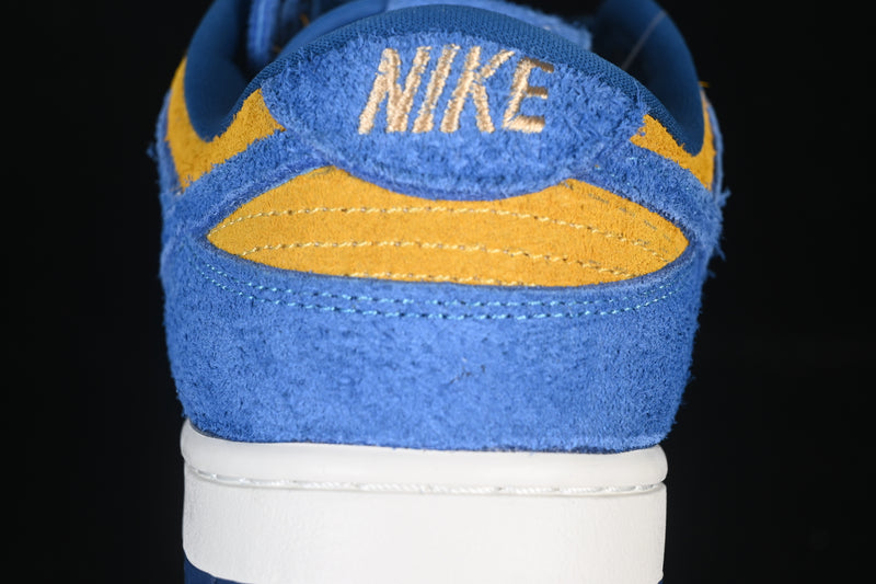 Nike Dunk Low “Panda-Monium Court Blue Yellow Ochre Suede”