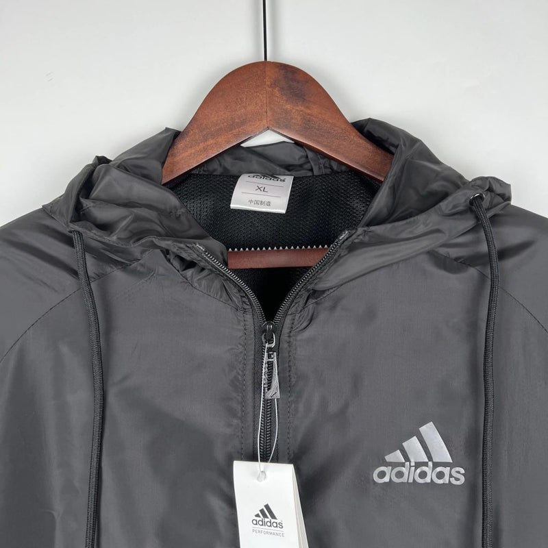 Jaqueta Corta Vento Adidas - Preto/Cinza