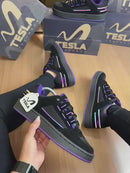 Tênis Tesla Preto/Roxo Refletivo