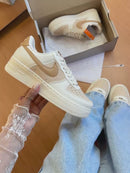 Tênis  Air Force Tricô - Creme