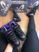 Tênis Tesla Preto/Roxo Refletivo